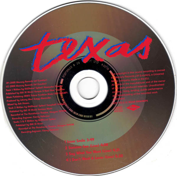 Texas : Inner Smile (CD, Single)
