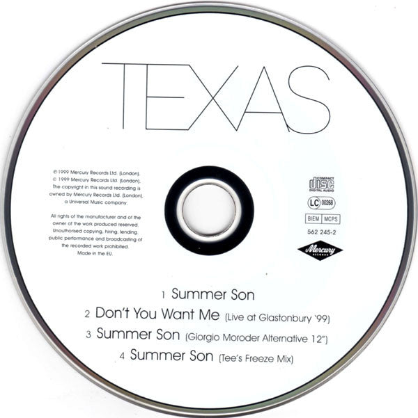 Texas : Summer Son (CD, Single)