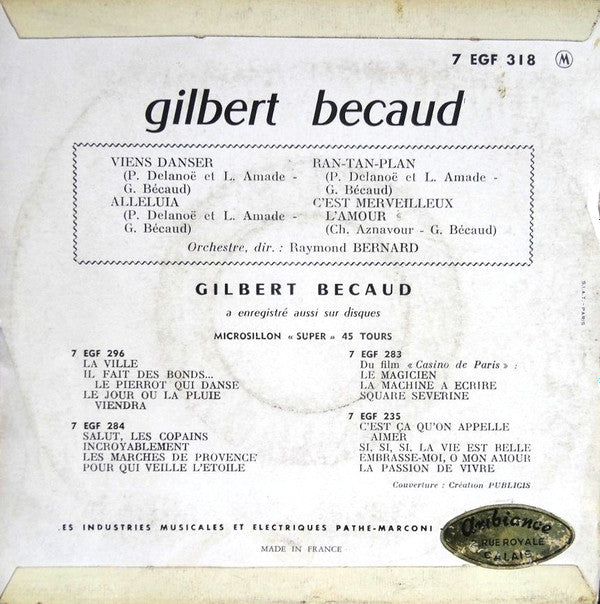 Gilbert Bécaud : Viens Danser (7", EP)