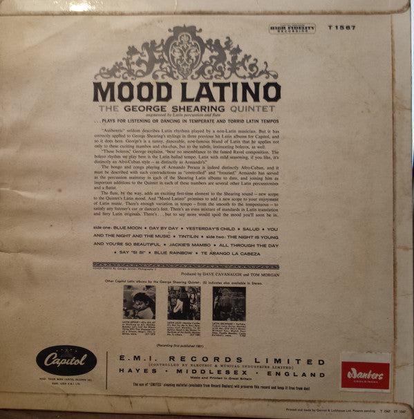 The George Shearing Quintet : Mood Latino (LP, Album, Mono)
