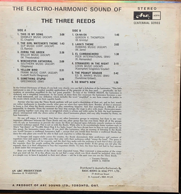 The Three Reeds : The Electro-Harmonic Sound Of (LP)