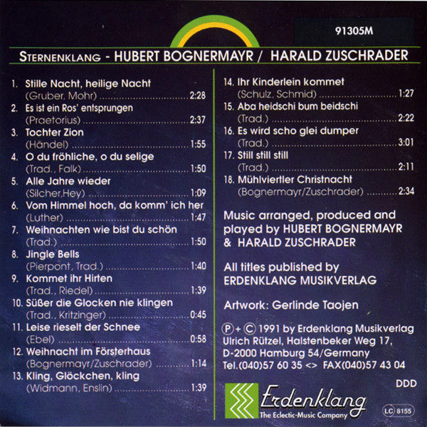 Hubert Bognermayr & Harald Zuschrader : Sternenklang (CD, Album, RE)