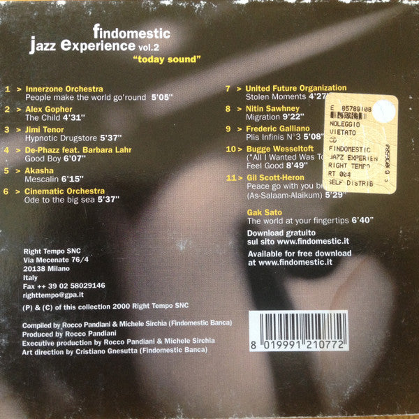 Various : Findomestic Jazz Experience Vol. 2 Today Sound (CD, Comp, Dig)