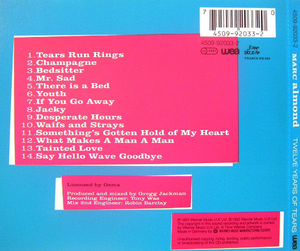 Marc Almond : 12 Years Of Tears (CD, Album)