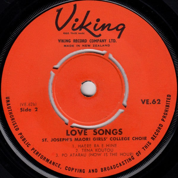 St. Joseph's Maori Girls College Choir : Maori Love Songs (7", EP)
