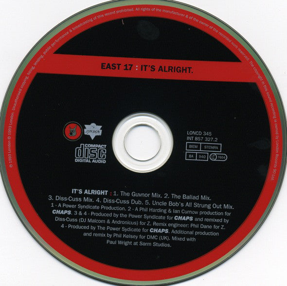 East 17 : It's Alright (CD, Single)