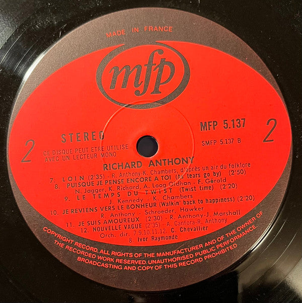 Richard Anthony (2) : Richard Anthony (LP, Comp)