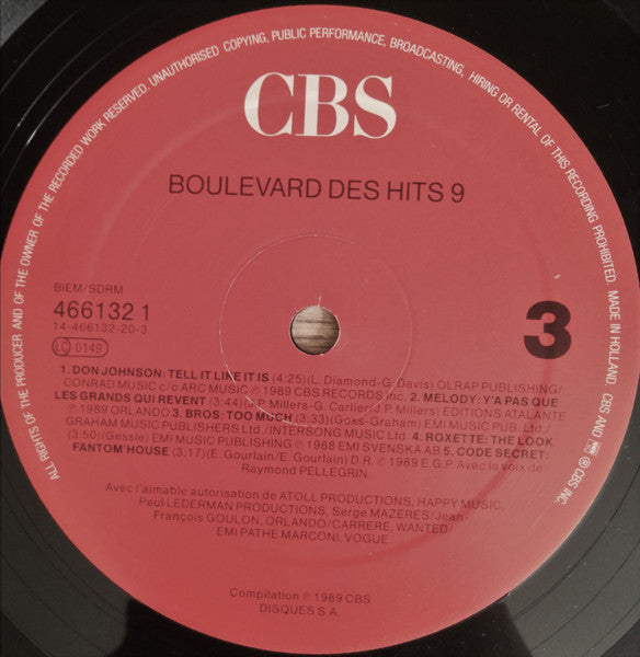 Various : Boulevard Des Hits Volume 9 (2xLP, Comp, Mixed)