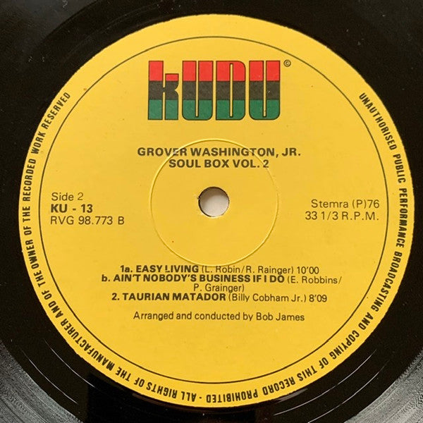 Grover Washington, Jr. : Soul Box Vol. 2 (LP, Album)
