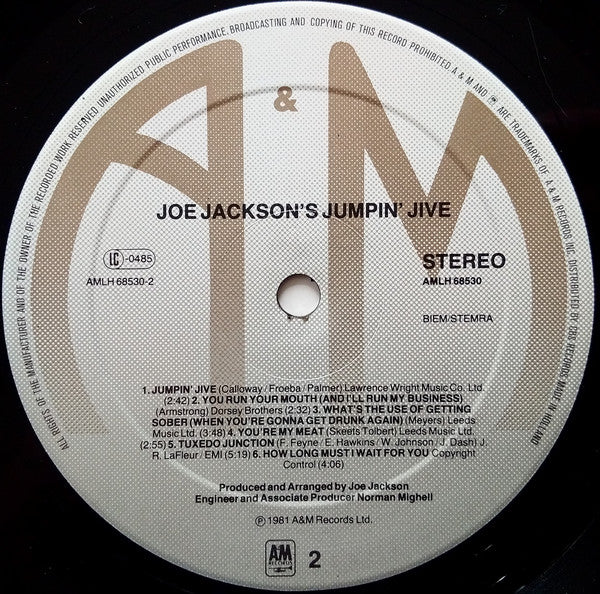 Joe Jackson : Jumpin' Jive (LP, Album)