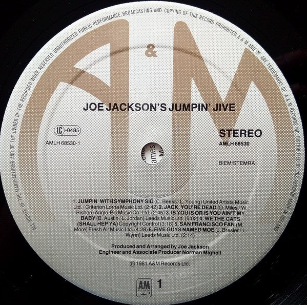 Joe Jackson : Jumpin' Jive (LP, Album)