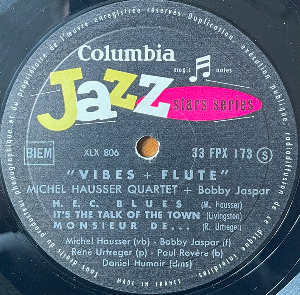 Michel Hausser Quartet + Bobby Jaspar : Vibes + Flute (LP, Mono)