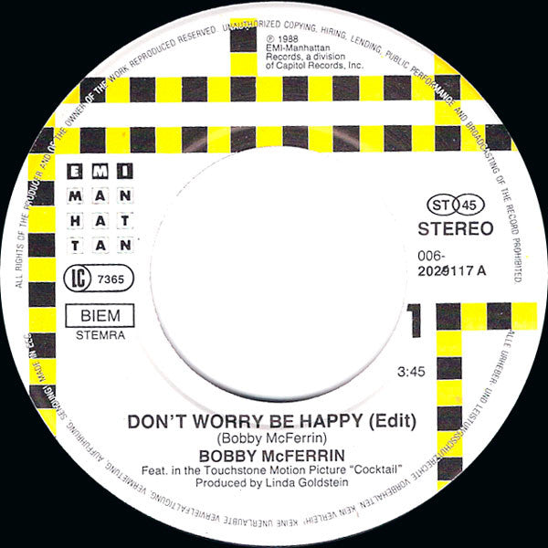 Bobby McFerrin : Don't Worry - Be Happy! (7", Single)