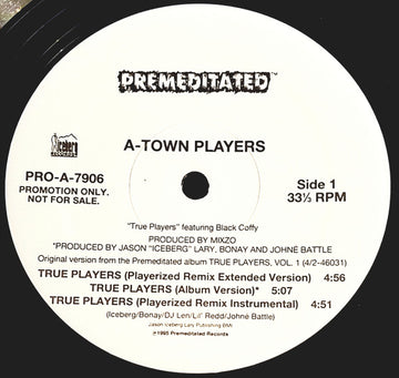 A-Town Players : True Players (12", Promo)