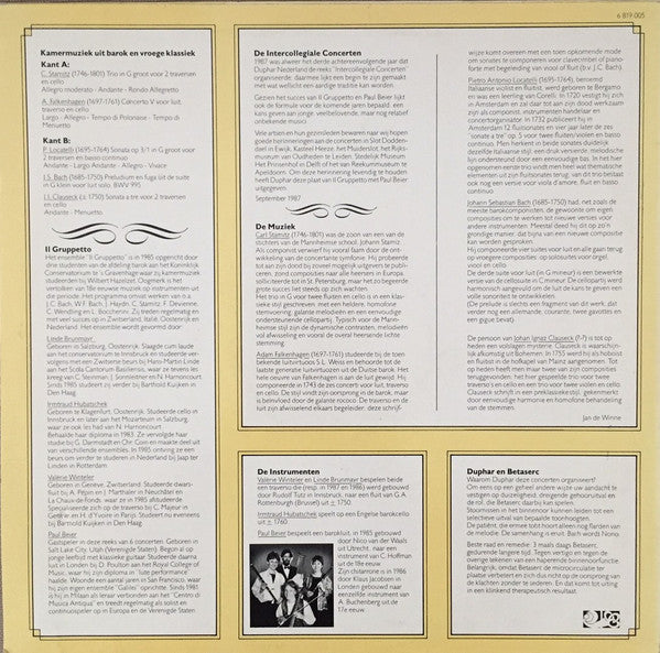 Il Gruppetto : Kamermuziek Uit Barok En Vroege Klassiek (LP)