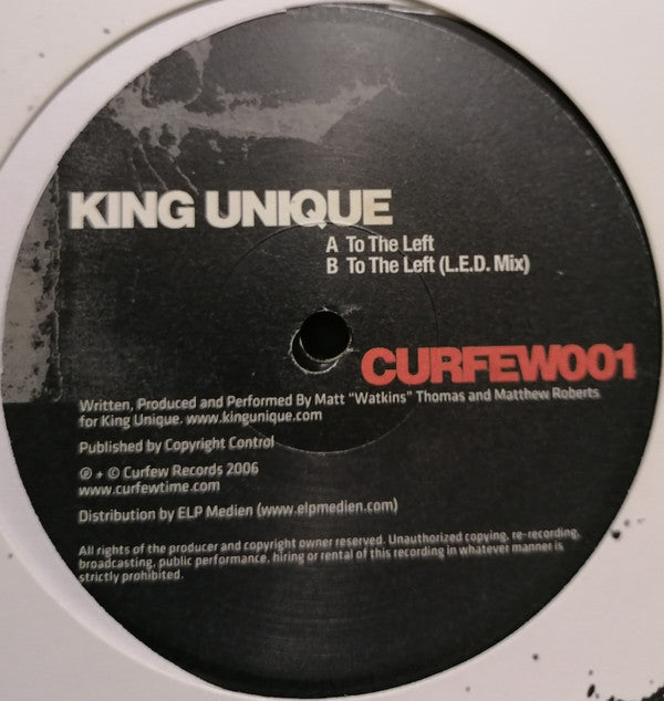 King Unique : To The Left (12")