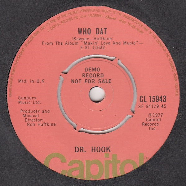 Dr. Hook : Sleeping Late (7", Single, Promo)