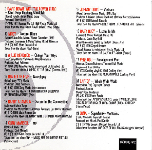 Various : Unconditionally Guaranteed Volume 5 June 1999 (Uncut's Guide To The Month's Best Music) (CD, Comp, Promo)