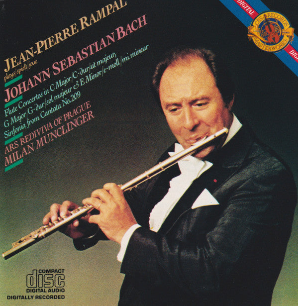 Johann Sebastian Bach, Jean-Pierre Rampal / Ars Rediviva Ensemble / Milan Munclinger : 3 Flute Concertos (CD, Album, RE)