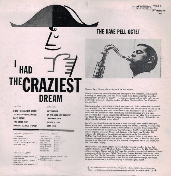 Dave Pell Octet : I Had The Craziest Dream (LP, Album, RE)