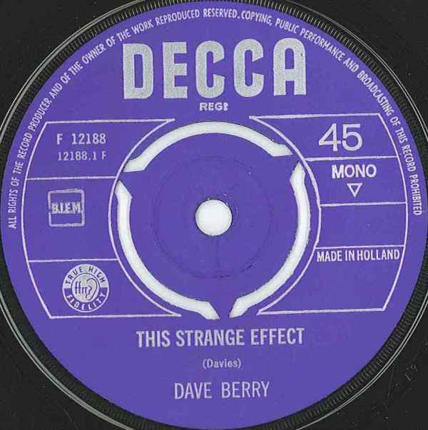 Dave Berry : This Strange Effect / Now (7", Single, Mono)