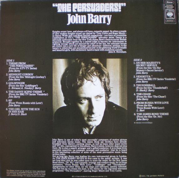 John Barry : Theme From The Persuaders! (LP, Album, Comp, RE)