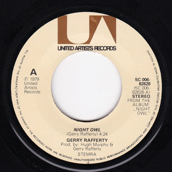 Gerry Rafferty : Night Owl (7", Single)