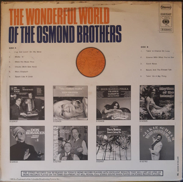 The Osmonds : The Wonderful World Of The Osmond Brothers (LP, Album)