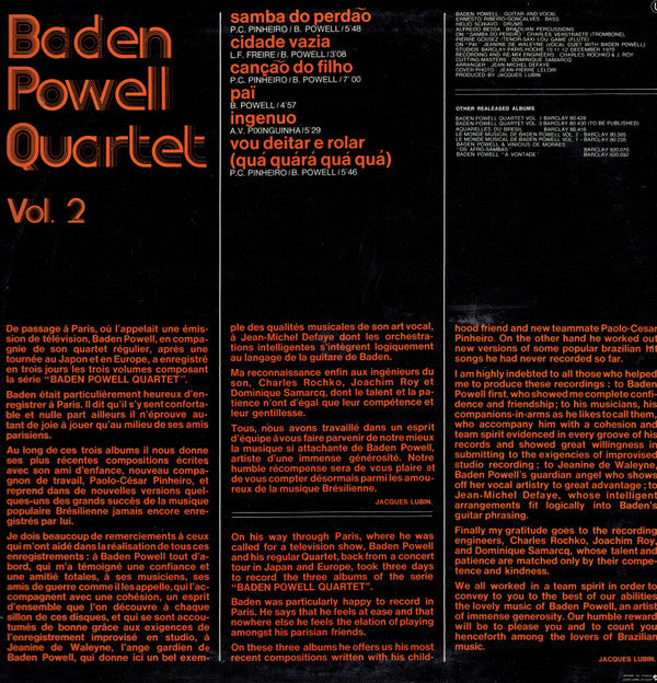 Baden Powell Quartet : Vol. 2 (LP, Album)