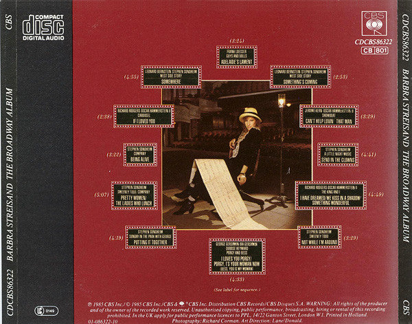 Barbra Streisand : The Broadway Album (CD, Album)