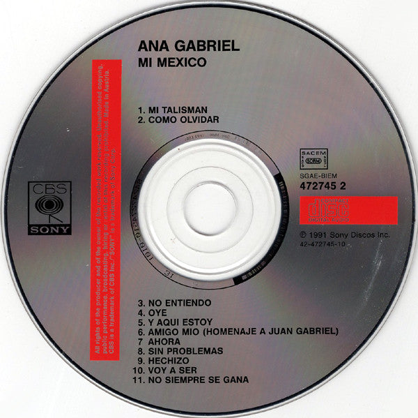 Ana Gabriel : Mi México (CD, Album)