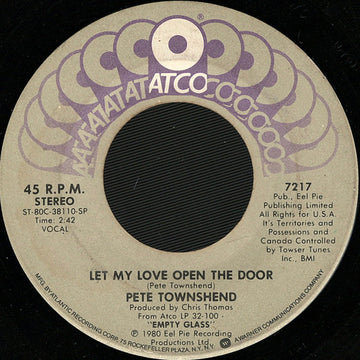 Pete Townshend : Let My Love Open The Door / And I Moved (7", Spe)