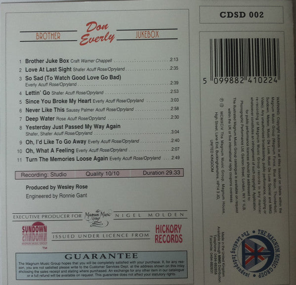 Don Everly : Brother Jukebox (CD, Album, RE)