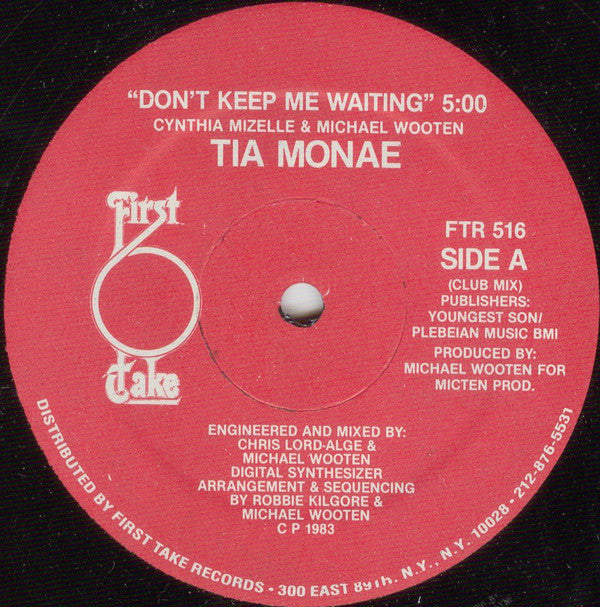 Tia Monae : Don't Keep Me Waiting (12", M/Print)