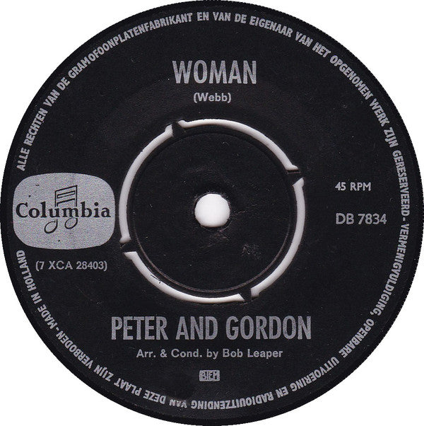 Peter & Gordon : Woman (7", Single)