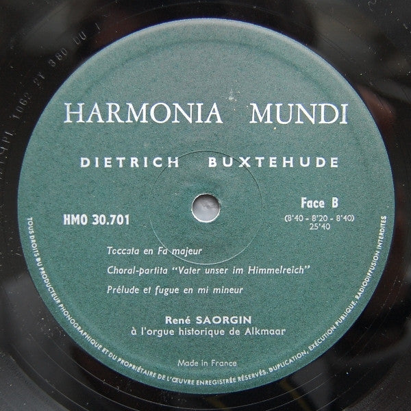 Buxtehude*, René Saorgin : Intégrale De L'Œuvre D'Orgue, Volume 2 (LP, Album)