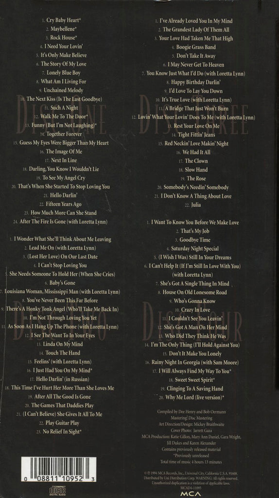 Conway Twitty : The Conway Twitty Collection (4xCD, Comp)