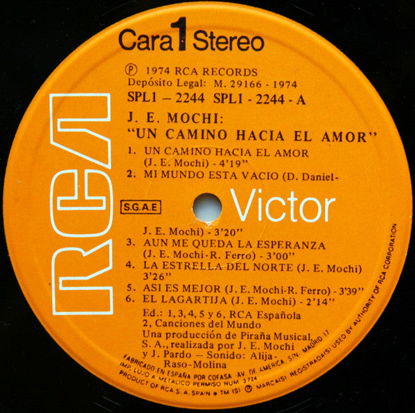 Juan Erasmo Mochi : Un Camino Hacia El Amor (LP, Album)