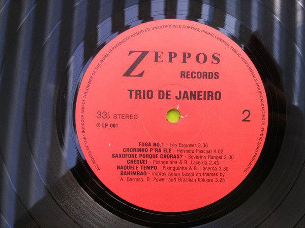 Trio De Janeiro (4) : Chorinhos Brasileiros E Fuga (Live In Kapitein Zeppos) (LP, Album)