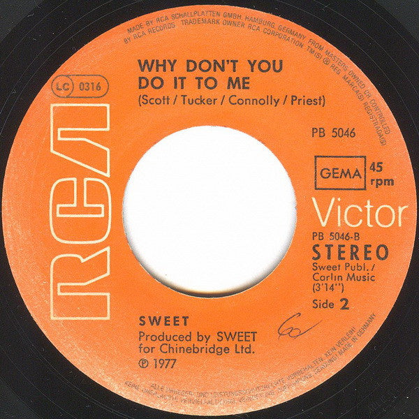 The Sweet : Stairway To The Stars (7", Single)