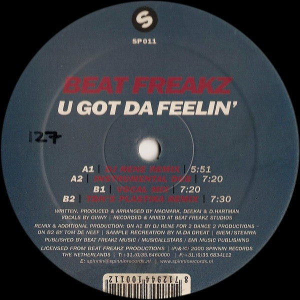 BeatFreakz : U Got Da Feelin' (12")