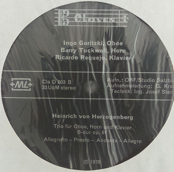Carl Reinecke / Heinrich Von Herzogenberg, Ingo Goritzki, Barry Tuckwell, Ricardo Requejo : Romantische Kammermusik Für Oboe, Horn Und Klavier (LP, Gat)