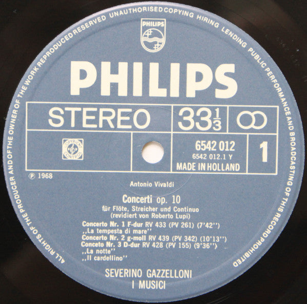 Antonio Vivaldi • Salvatore Accardo • Severino Gazzelloni • I Musici : 6 Concerti Op. 10 • 6 Concerti Op. 11 • 6 Concerti Op. 12 (4xLP, RE + Box, Comp)