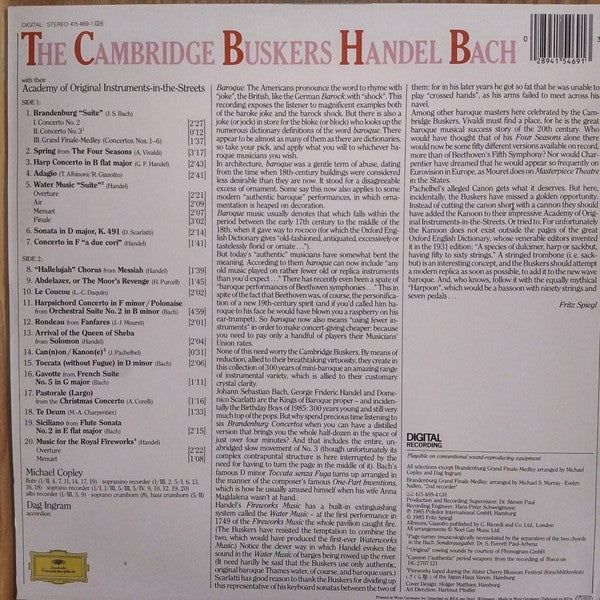 The Cambridge Buskers : The Cambridge Buskers Handel Bach (LP, Album, Dig)