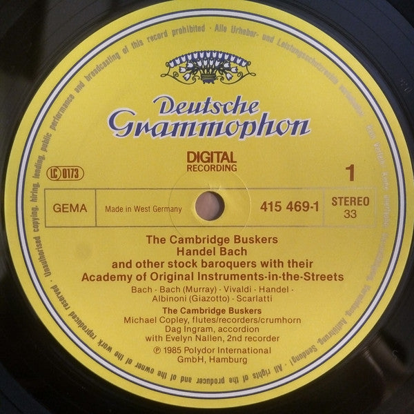 The Cambridge Buskers : The Cambridge Buskers Handel Bach (LP, Album, Dig)