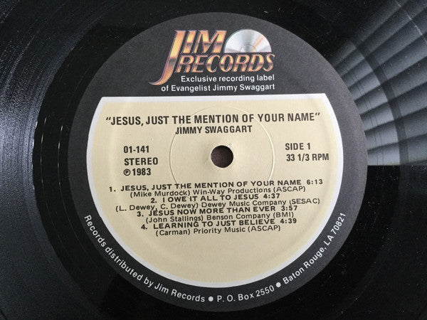 Jimmy Swaggart : Jesus, Just The Mention Of Your Name (LP, Album)