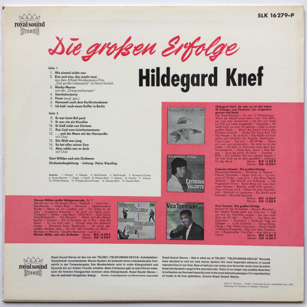 Hildegard Knef : Die Großen Erfolge (LP, Comp, RE)