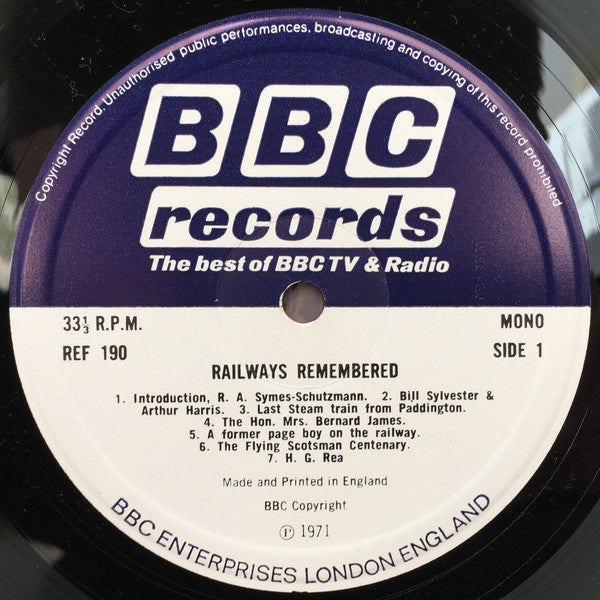 No Artist : Railways Remembered / The End of Steam (2xLP, Comp, Mono)