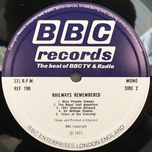 No Artist : Railways Remembered / The End of Steam (2xLP, Comp, Mono)