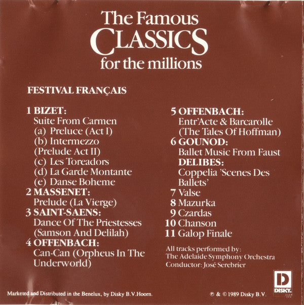 Adelaide Symphony Orchestra : The Famous Classics For Tthe Millions Volume 4 (CD, Album, RE)
